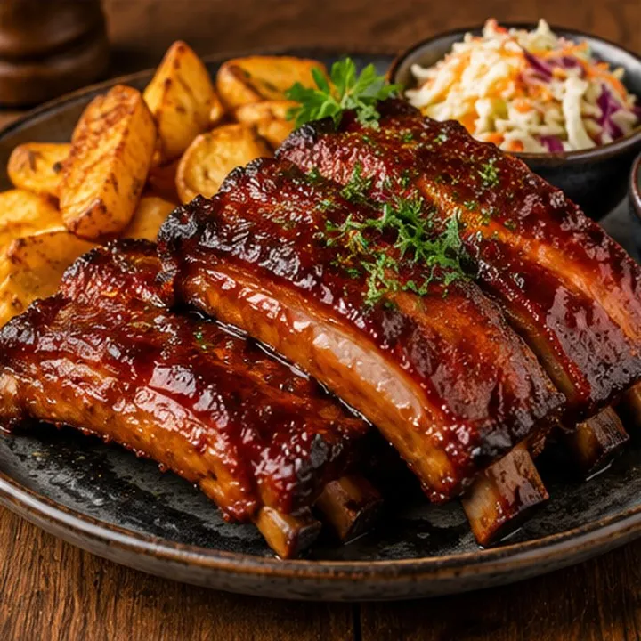 Travers de porc et garnitures
