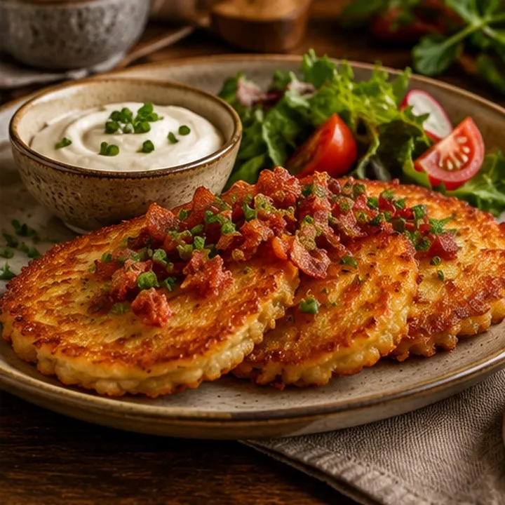 Galettes de pommes de terre au bacon