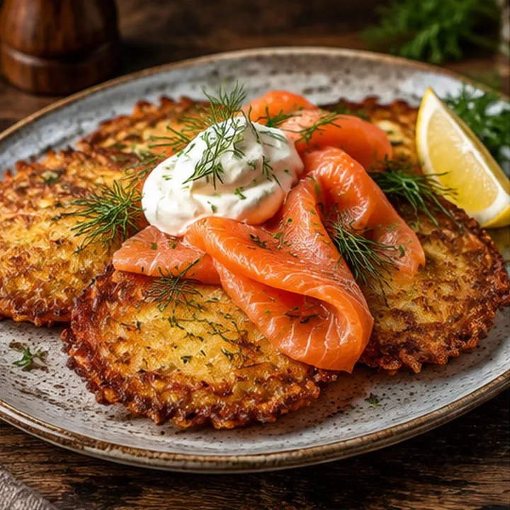 Galettes de pommes de terre au saumon