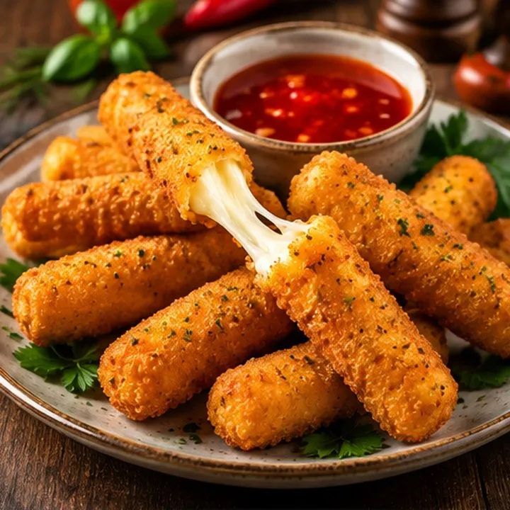 Bâtonnets de mozzarella, sauce chili (10 pcs)