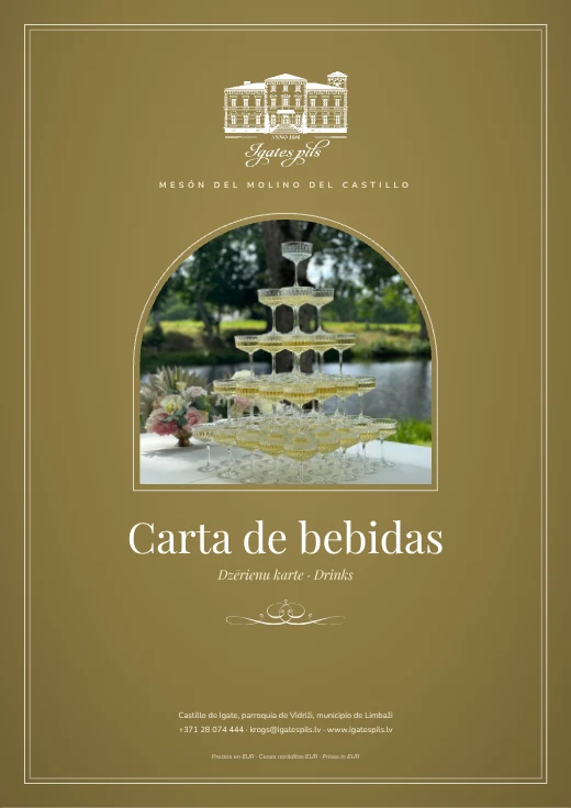 Carta de bebidas del castillo de Igate — portada