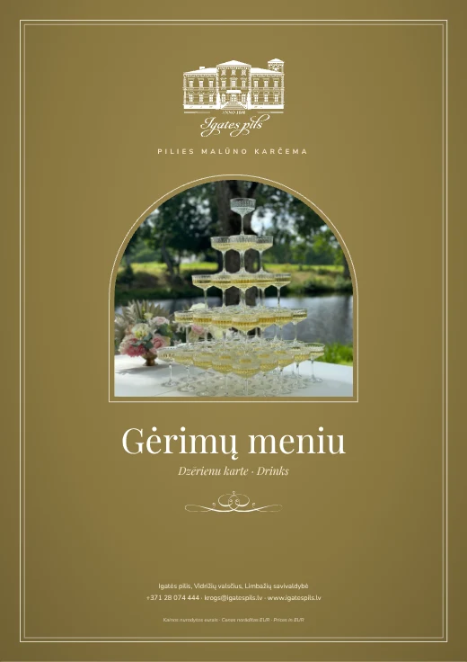Igatės pilies gėrimų meniu — viršelis